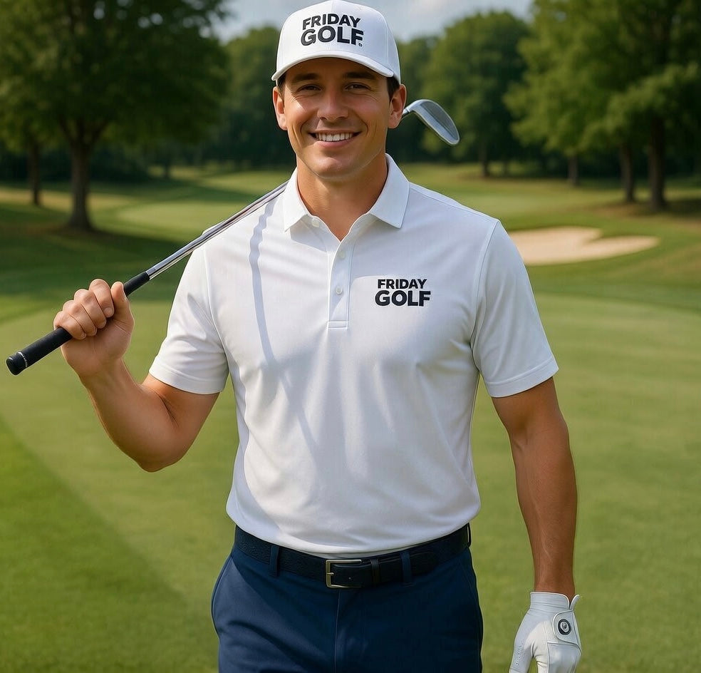 Friday Golf Flat Bill Cap — Embroidered Snapback Hat